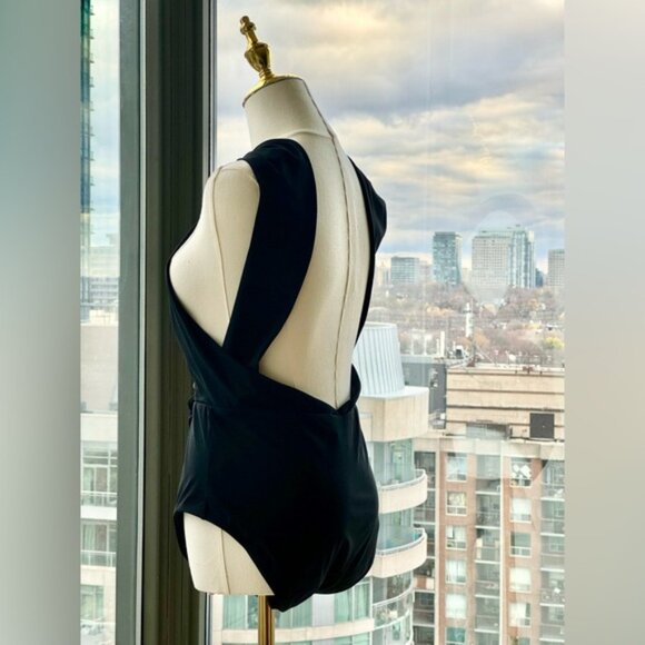 🆕 ZIMMERMANN 🧿 NWOT Ottie High-Neck Draped 1PC Swimsuit, Black - Sz 4 US 10/12 - Picture 10 of 16